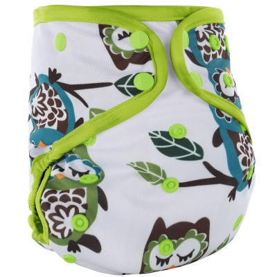 waterproof PUL baby cloth diaper with bamboo insert sewn;washable baby diaper AIO cloth diapers for infant