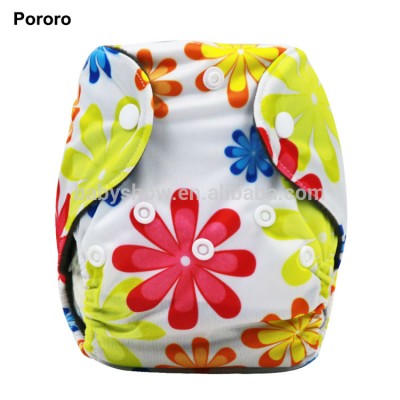 Newborn Baby cloth diaper waterproof printed PUL bamboo charcoal inner diaper double gussets