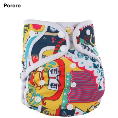 Pororo waterproof pul fabric wholesale customized print cloth diaper reusable baby nappy