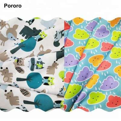 Waterproof printed PUL fabric stock lot cloth diaper fabric